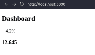 Screenshot da aplicação React e componente