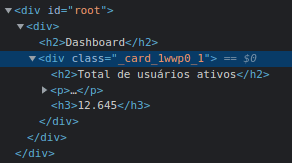 HTML gerado com a classe do CSS Module no elemento do card